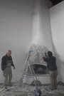 Bauphasen eines modernen Kamins