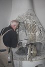 Bauphasen eines modernen Kamins